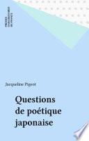 Questions de poétique japonaise