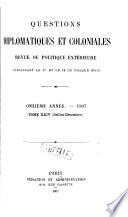 Questions diplomatiques et coloniales