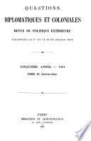 Questions diplomatiques et coloniales