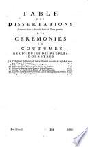 Qui contient les Ceremonies Religieuses des Peuples des Indes Occidentales