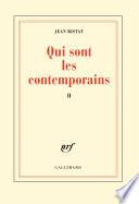 Qui sont les contemporains