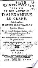 Quinte-Curce, De la vie et des actions d'Alexandre le Grand