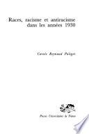 Races, racisme et antiracisme dans les années 1930
