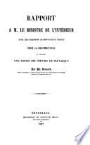 Rapport à M. le Ministre de l'Intérieur sur différents manuscrits grecs déposés à la bibliothèque royale et contenant une partie des oeuvres de Plutarque