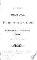 Rapport annuel du Département des affaires des sauvages