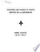 Rapport d'activités