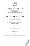 Rapport d'information sur la simplification législative