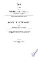 Rapport d'information sur le recours par Pôle Emploi aux opérateurs de placement pour l'accompagnement et le placement des demandeurs d'emploi