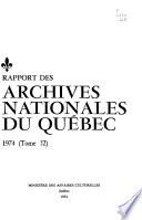 Rapport de l'archiviste de la province de Quebec ...