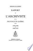 Rapport de l'archiviste de la province de Québec