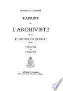 Rapport de l'archiviste de la province du Québec