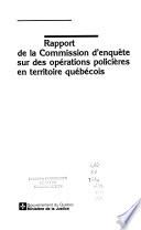 Rapport de la Commission d'enquête sur des opérations policières en territoire québécois