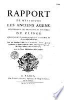 Rapport de m. m. mes anciens agens depuis 1710 jusqu'en 1715 par M. l'Abbé de Cambout
