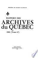 Rapport des Archives du Québec