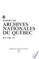 Rapport des Archives nationales du Québec