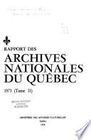 Rapport des Archives nationales du Québec