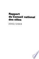 Rapport du Conseil national des villes