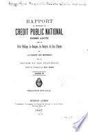 Rapport du président du Crédit public national Pedro Agote