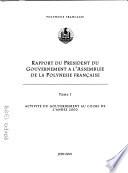 Rapport du Président du gouvernement a l'Assemblée de la Polynésie française