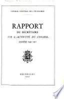 Rapport du secrétaire sur l'activité du conseil