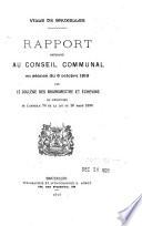 Rapport du Service des archives