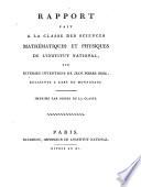Rapport fait à la classe des sciences ... sur diverses inventions