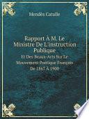 Rapport ? M. Le Ministre De L'instruction Publique