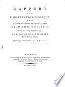 Rapport sur l'instruction publique