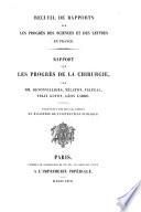 Rapport sur les progrès de la chirurgie