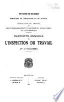 Rapports Annuels de l'Inspection du Travail