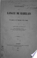 Rapports de la langue de Rabelais avec les patois de la Touraine et de l'Anjou