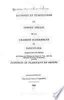 Rapports et témoignages du Comité spécial de la Chambre d'assemblée du Bas-Canada