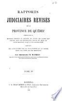 Rapports judiciaires revises de la Province de Quebec ...