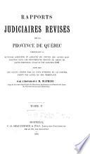 Rapports judiciaires revisés de la province de Québec