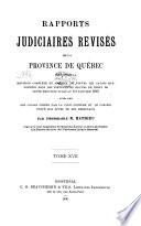 Rapports judiciaires revisés de la province de Québec