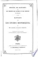 Rapports sur les études historiques
