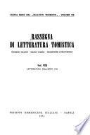 Rassegna di letteratura tomistica
