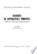 Rassegna di letteratura tomistica