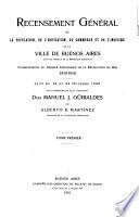 Recensement general de la population, de l'edification, du commerce et de l'industrie de la ville de Buenos Aires