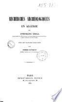 Recherches archéologiques en Algérie