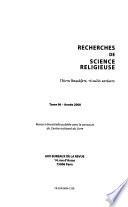Recherches de science religieuse