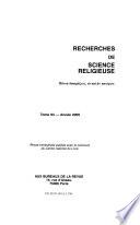 Recherches de science religieuse