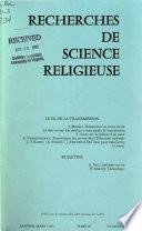 Recherches de science religieuse