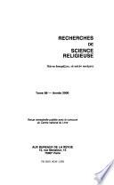 Recherches de science religieuse