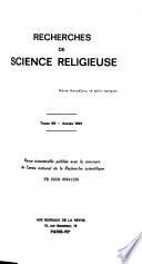 Recherches de science religieuse