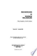 Recherches de science religieuse