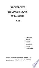 Recherches en linguistique étrangère