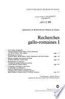 Recherches gallo-romaines