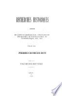 Recherches historiques