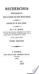 Recherches historiques sur l'Anjou et ses monumens